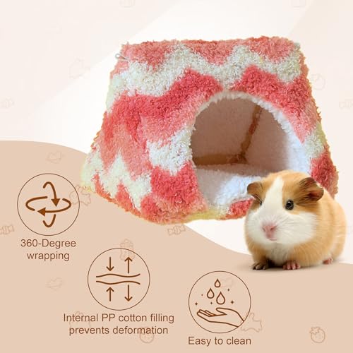 SUPERPAWS Cama grande de 25 x 25 cm de porquinho-da-índia, esconderijo de porquinho-da-índia, laváve