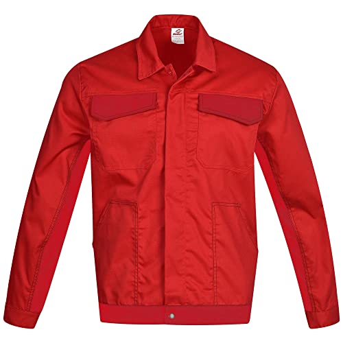 BWOLF Delta Veste de Travail pour Homme Veste de Travail en Coton/Polyester 4 Poches, Rouge/Noir, M