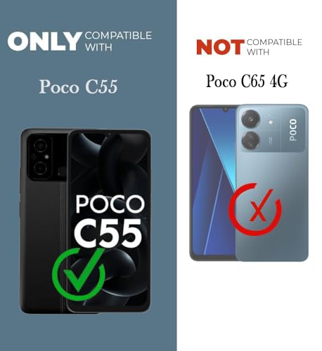 Image of Jkobi Back Cover for Poco C55 (Silicone Clear Shockproof Case with Camera Protection | Soft and Flexible | Transparent)