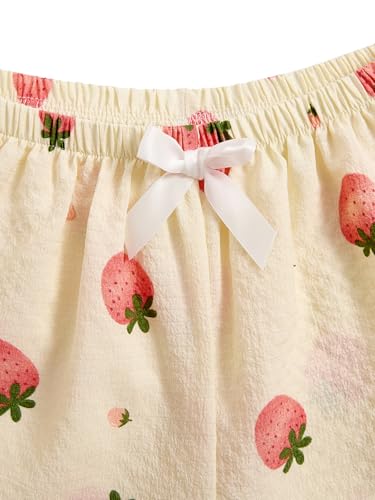 Image of Verdusa Pajamas For Women Set 2 Piece Summer Pajama Sets Cute Pjs Lounge Matching Button Shirt with Shorts