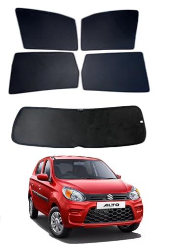 Image of Premium Car Sunshade Fix Type Non-Magnetic Curtain with Rear Dicky Curtain Set of 5pc for Alto 800