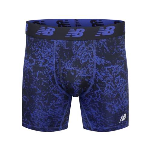 New Balance Men's Performance Boxer Briefs with Fly, Breathable Stretch Underwear, Moisture Wicking, Soft Waistband (3 Pack), Cadet/Team Royal/Royal, XX-Large3