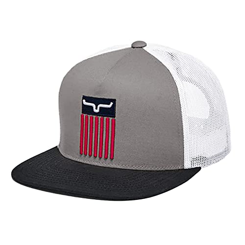 Image of Kimes Ranch Men's Cody Embroidered Flag Logo Mesh-Back Trucker Cap