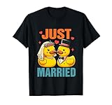 Patos de goma de boda recién casados para novios recién casados Camiseta