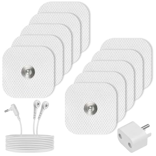 Grounding Patches 10 Pack with Grounding Cord & Adapter, Reusable Adhesive Grounding Pad, Grounding...