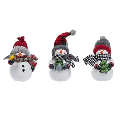 Ganz EX31915 - Figura decorativa, juego de 3 (muñeco de nieve acogedor, 5 pulgadas de altura)
