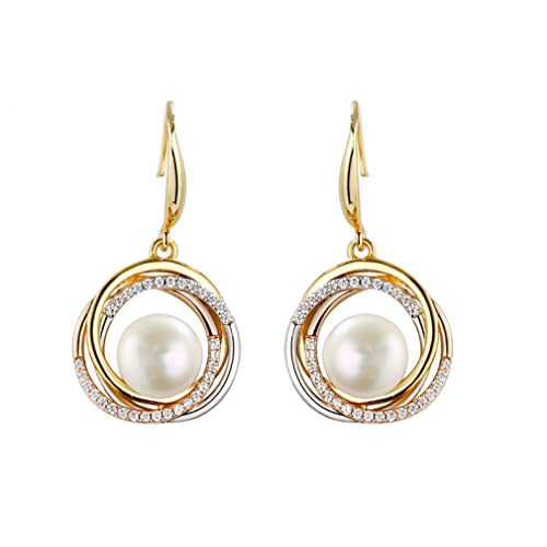 Perles naturelles en grand anneau boucles d'oreilles de mariage