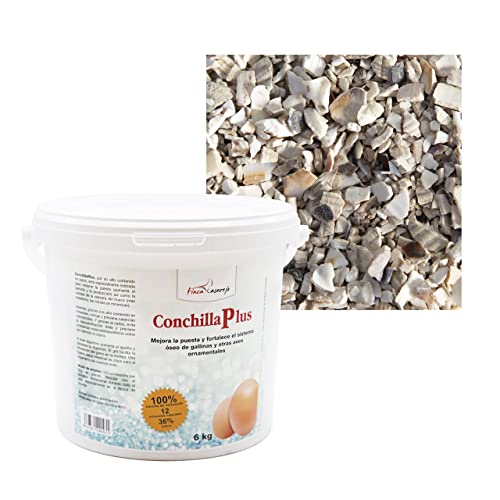 FINCA CASAREJO CONCHILLA Plus 6Kg - Conchilla de ostra para gallinas - Mejora Calidad del Huevo,...