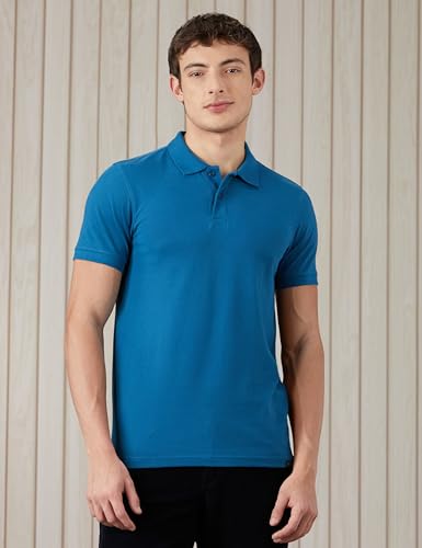 Image of Amazon Brand - Symbol Men's Cotton Rich Solid Polo Tshirt | Collar Tshirts | Half Sleeves | Plain-Regular Fit (Available in Plus Sizes and Combo Pack of 2)