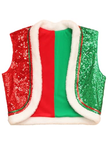 Unisex Boys Girls Waistcoat Kids Sleeveless Christmas Santa Elf Vest3