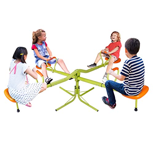 SUPER DEAL Four Seat Swivel Teeter Totter