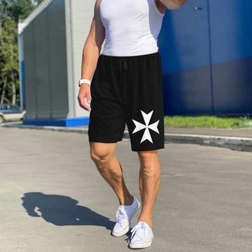 The Maltese Cross Pajama Shorts for Men, Men's Pajama Bottoms, Sleepwear for Summer4