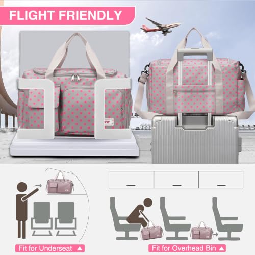 Image of Small Gym Bag for Women, Travel Duffle Bag Carry On Weekender Bag with Shoe Compartment