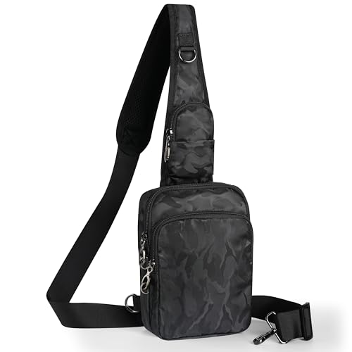 Image of Sling Bag, Crossbody Bag with Zipper Lock, RFID & Water Resistant for Women and Men Small Chest Bag for Travel Casual