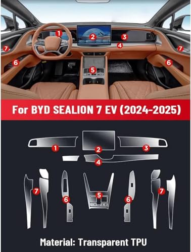 Protection TPU BYD SEALION 7 EV 2024 anti-traces console centrale - 2