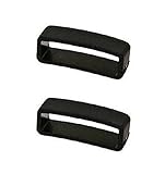WATCH AFICIONADO 24 2 PIECES SIZE 24MM BLACK RUBBER REPLACEMENT WATCH BAND STRAP KEEPERS LOOPS