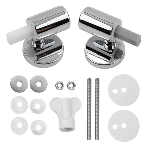 Universal Toilet Seat Hinge Replacement, 1 Pair Quiet Slow Soft Close Toilet Seat Hinges, Fits Most Toilet Seats Easy Install with Screws, Compatible with Bidet/Elongated/Round Toilet