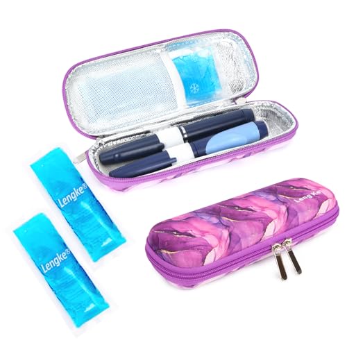 youshares portable insulin cooler travel case - tsa approved diabetic medication cooling bag eva insulated organizer for epi pens refrigerated diabetes supplies carrying storage kit with 2 ice pack