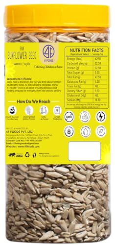 Image of 41 Foods Premium Sunflower Seeds | Surajmukhi Beej | 200g