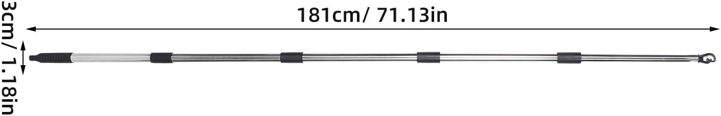 Sosoport Adjustable Clothesline Stabilizer Pole 5-Section Telescopic Design Stainless Steel and Plastic Support Rod for Outdoor Travel Use Non-Slip and Easy to Disassemble Clothesline Pole