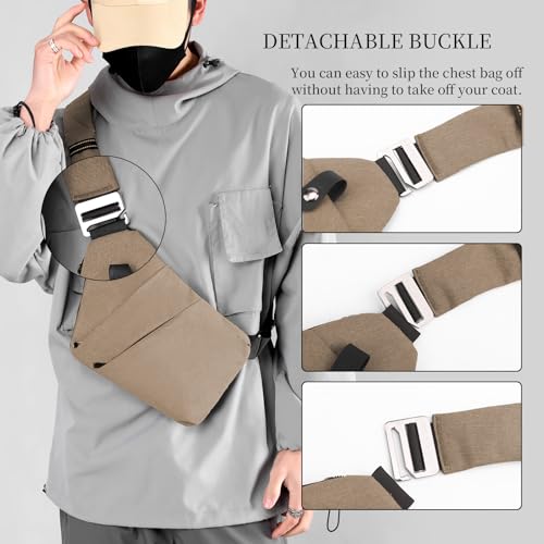 Image of Anti Theft Crossbody Bag,Sling Bag for Women Men,Multi-pocket Chest Shoulder Bag for Travel, Sport, Work