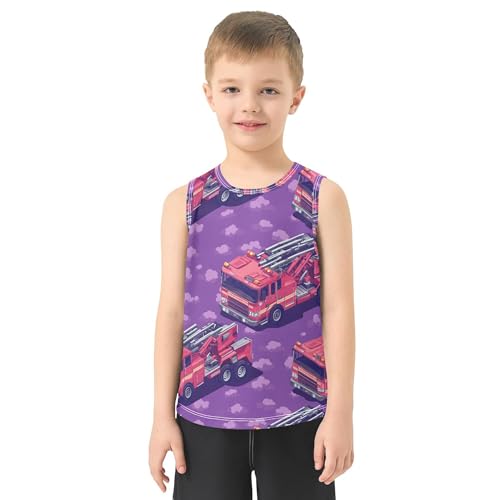 Boys' Tank Top Shirt Dry-Fit Boys Summer Sleeveless Top for Basketball Sports 3-15T2