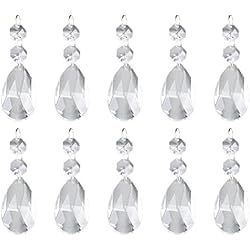 Lamparas Lagrimas Antiguas Navidad de Colgante de Cristal de Lágrima 48mm 10PCS Transparente Brillo Araña Prismas de Cristal Colgante para Candelabros Antiguos Lluminación
