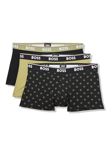 BOSS Men's 3-Pack Multi Design Bold Logo Trunks