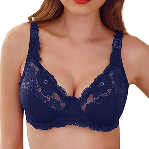 Women's Lace Push Up Bra Underwired Bra Padded Elegant Push Up Lace Sexy Underwear Women Underwired Bra with Embroidered Women Deep Cup Cover