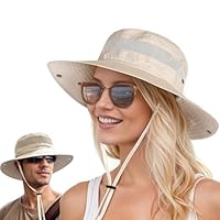J.Fée Sonnenhut Damen UV Schutz 50, Sonnenhut Herren Sommerhut Damen Sommerhut Auch Safari Hut Herren Wanderhut Anglerhut Outdoor Hut Gartenhut,Beige