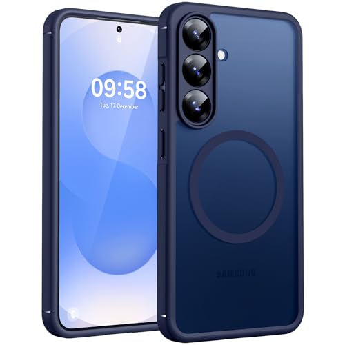 Image of TOCOL Magnetic for Samsung Galaxy S25 Case, Upgraded Full Camera Protection, Compatible with Magsafe, Drop Protection Slime Clear Back Cover for Samsung Galaxy S25 6.2-Inch (Blue)