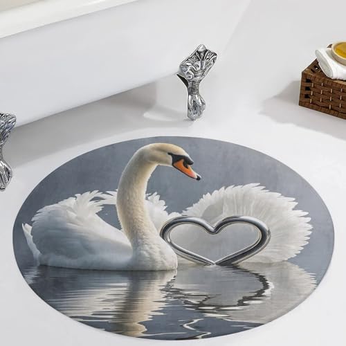 Tapis rond lavable en machine salon velours corail 90cm