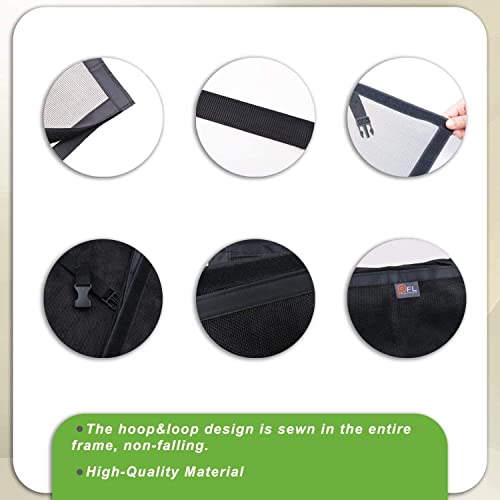 Image of Garage Door Screen 1 Car - 12x8 Ft Magnetic Closure Heavy Duty Weighted Bottom Screen Self Sealing Fiberglass Mesh Retractable Net - Easy Assembly & Pass-Through(Black)