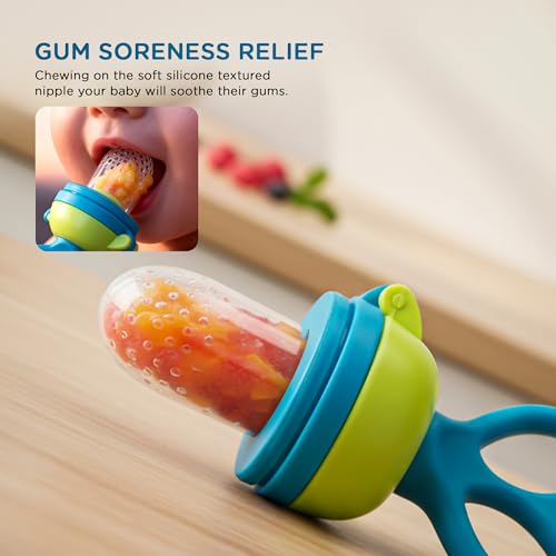 Image of Baybee Silicone Fruit Nibbler & Baby Food Feeder | Baby Teether & Pacifier for 3+ Months Toddlers | Babies Fruit & Food Veggie Teether for Infants | Hygenic & BPA Free Extra Soft Organic- Pacifier
