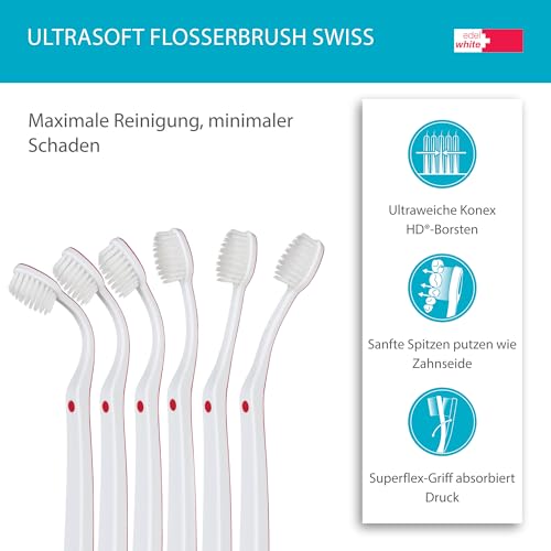 Escova Dental Edel White Flosserbrush Ultrasoft Cores Sortidas 1 Unidade