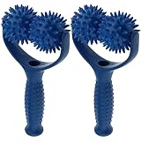 Yeesabella 2PCS Hand Held Massager Hand Held Back Massager Roller Manual Neck Massager Roller Neck a