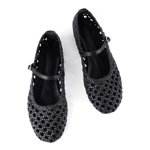 Image of Ballet Flats Mesh Shoes for Women Mary Janes Flats | Wide Feet Options, Woven Mesh Flats, Soft Cushion, Comfortable Ballerina Flats, Casual, Dress Shoes, Daily, Work, Versatile