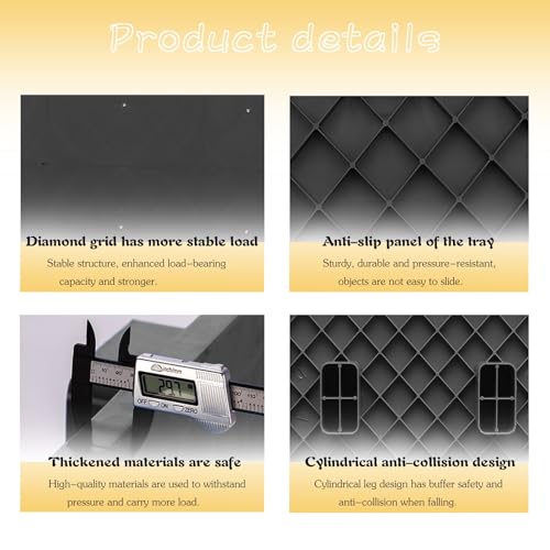 DurabLogistics & Transport Palette en plastique imperméable avec barrière anti-humidité Noir 100 x 80 x 14 cm