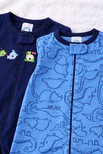 Image of TuddyBuddy 100% Cotton Multi Color Zipper Romper Sleepsuit /Romper /Jumpsuit for Baby Boy & Baby Girl