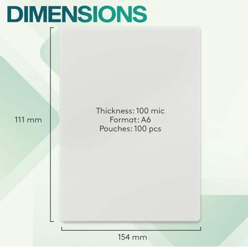 ACROPAQ Laminating Pouches A6-100 Pack, 200 Micron (2 x 100 Micron), Glossy Finish, Premium Quality, Rounded Corners, Ideal for Craft Materials and signages - 18016 - Image 6