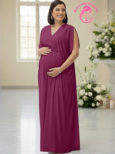 Image of KOH KOH Womens Long V-Neck Grecian Goddess Wedding Guest Maxi Dress Gown