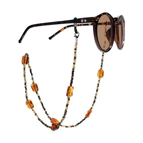 Chaîne de lunettes vintage ambre pour homme et femme lot de 6 cordons de lecture balade