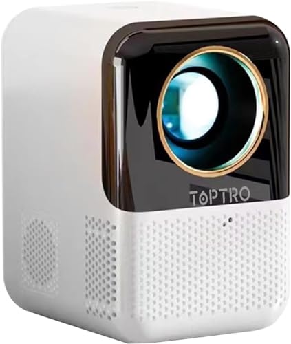 Image of TOPTRO Short Throw Native 720p HD Portable Projector for Home 4K Support Android10 YouTube PrimeVideo Netflix Builtin Apps 5G WiFi Auto Keystone 4000 lumens 180 inch Screen Home Cinema Projector