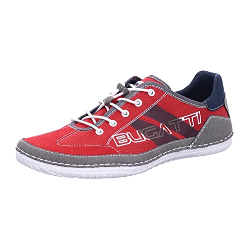 bugatti Herren Modischer Casual-Sneaker mit Logo-Details und Flexibler Sohle, Rot, 44 EU bugatti Herren Modischer Casual-Sneaker mit Logo-Details und Flexibler Sohle, Rot, 44 EU