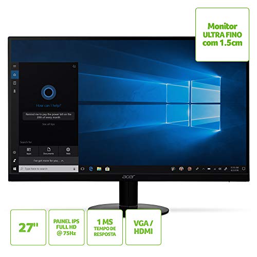Monitor ACER 27'' SA270 Ultra-fino, Full HD, 75Hz, HDMI VGA