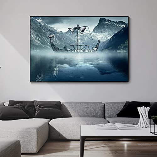 Citation salon toile mur artiste Cold North Ship gravure d'art premium 40x60cm