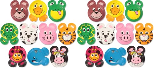 Image of Hefty Zoo Pals Party Edition Paper Plates for Kids, Assorted Animal Designs, 7.75 Inches with Two Dipping Compartments, Multi-Color, 20 Count (Pack of 2)