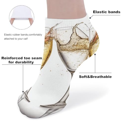 Champagne Glasses Socks Ankle Length Socks Casual Short Socks for Women Men Low Cut Sports Socks Running Socks No Show Socks Ankle Socks Athletic Socks Workout Socks3