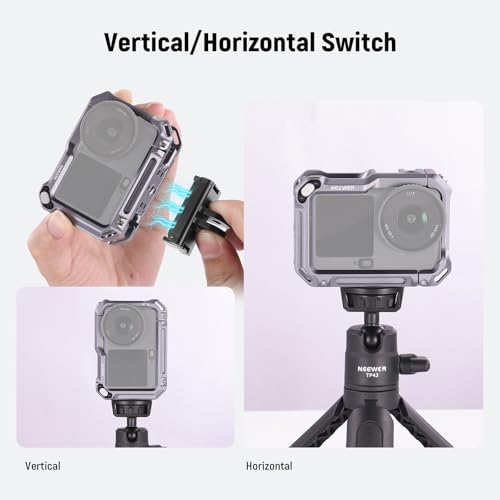 NEEWER Jaula Protectora Compatible con dji Osmo Action 6, Marco de expansión de liberación rápida de Aluminio, Accesorios de cámara de acción, Rosca de 1/4 Pulgadas y Zapata fría para trípode Selfie - imagen 6