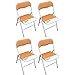 Milani Home s.r.l.s. Set di 4 Sedie Slim Pieghevoli Arancio Color 157 con Comoda Imbottitura nella Seduta per Ospiti, Ufficio, Casa, Campeggio